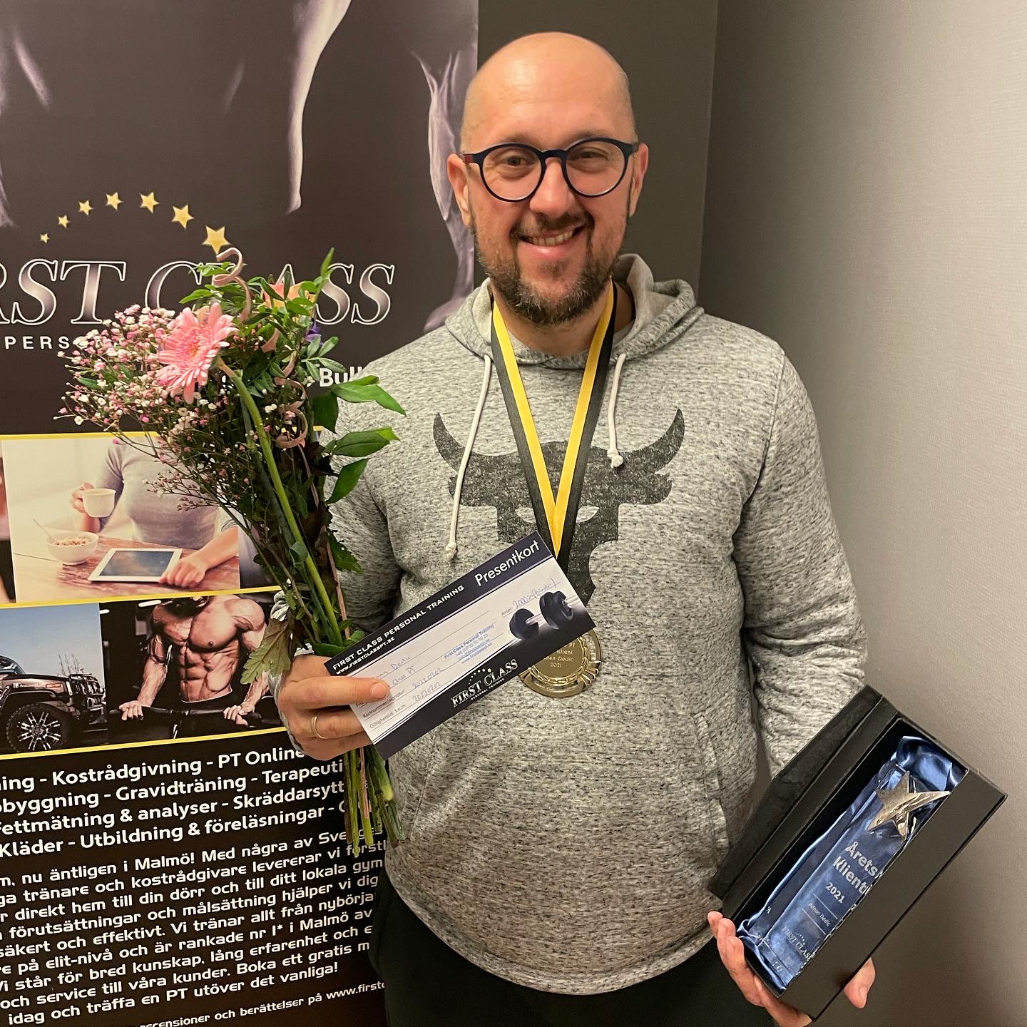 årets klient 2021 adnan dedic hos first class personal trainer malmö